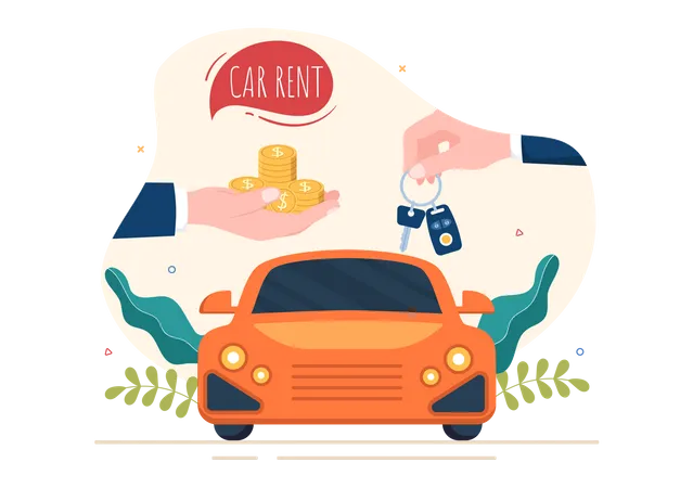 Purchase car on rent  Illustration