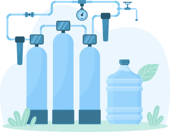 Purificação de água comercial  Ilustração