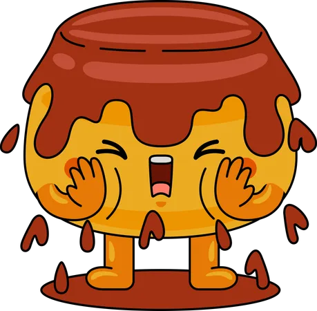 Purin Mascot Character shouting  Illustration