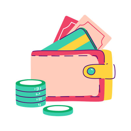 Purse Full Of Money  Illustration