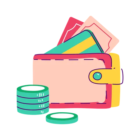 Purse Full Of Money  Illustration