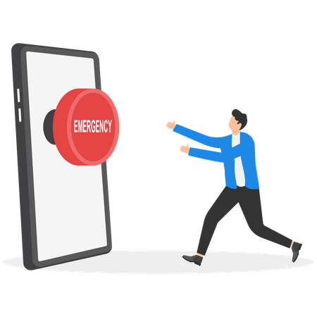 Push Red Emergency Button  Illustration