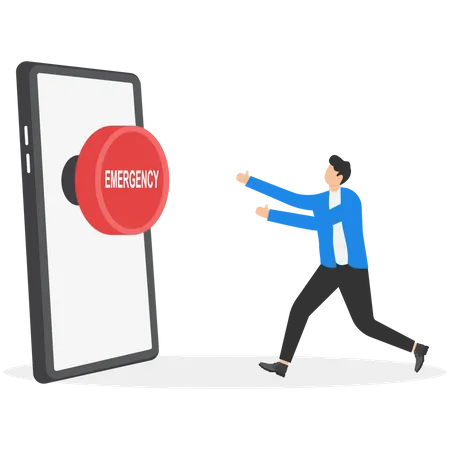 Push Red Emergency Button  Illustration