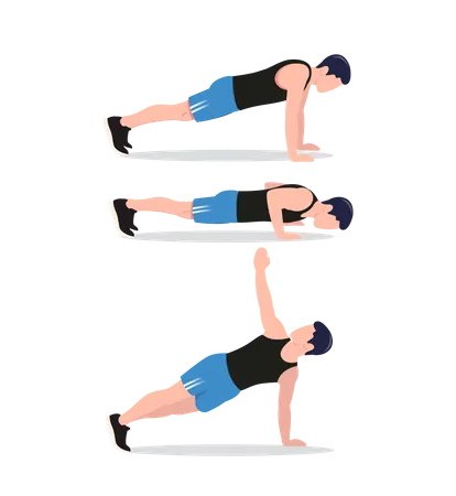 Push up with a twist  Illustration