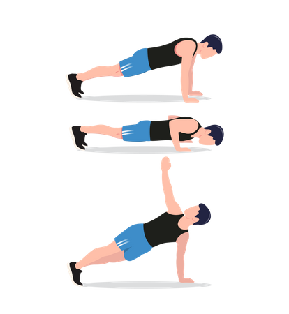 Push up with a twist  Illustration