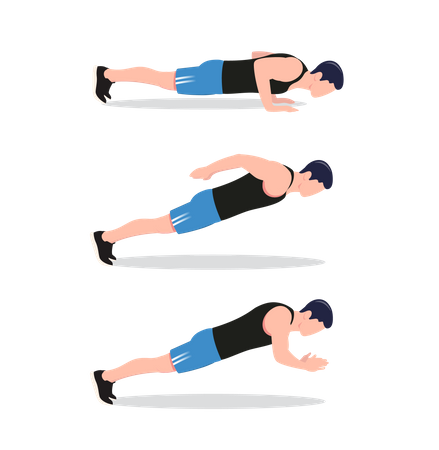 Push-up with explosive push-off  Illustration