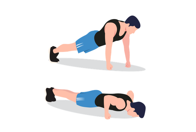 Push-up with hand release  Illustration