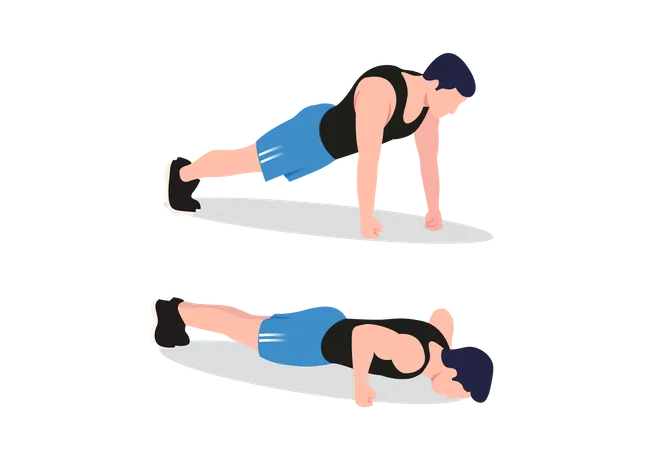 Push-up with hand release  イラスト