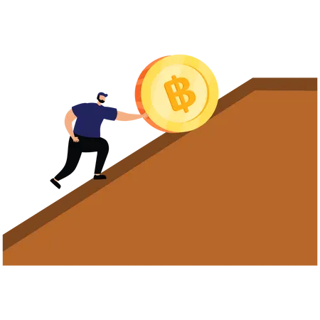 Pushing Bitcoin to prevent price falling down  Illustration
