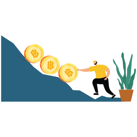 Pushing Bitcoin to prevent price falling down  Illustration