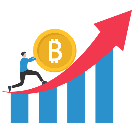 Pushing Bitcoin to prevent price falling down  Illustration