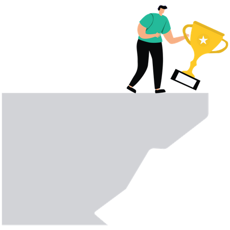 Pushing Trophy prevent from falling down  Illustration