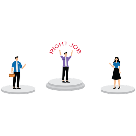 Put the man on the right job  Illustration