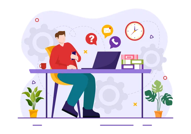 Procrastination Vector Illustration With Procrastinating Lazy Businessman Employees Work Of Office Worker In Flat Business Cartoon Background Illustration