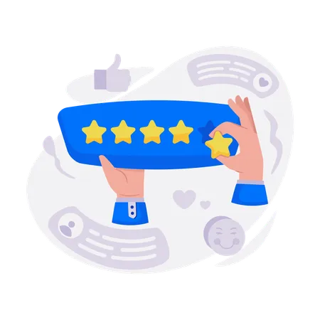 Putting the fifth star rating  Illustration