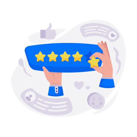 Putting the fifth star rating  Illustration