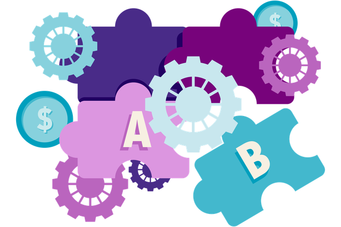 Puzzle And Gear Arrangement  Illustration