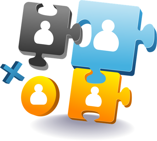 Puzzle solutions in business  Illustration