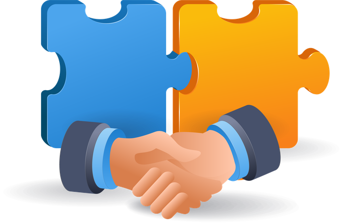 Puzzle symbol business cooperation  Illustration