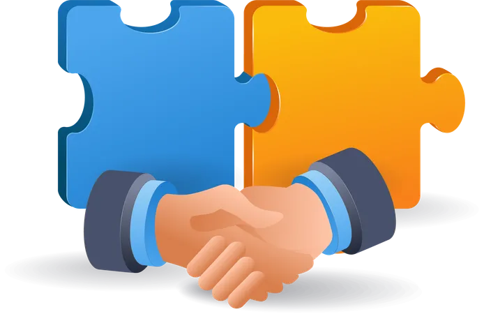 Puzzle symbol business cooperation  Illustration