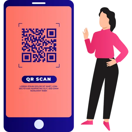 QR Code Is Displaying On Mobile Illustration