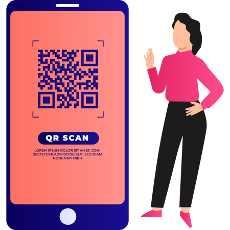 QR code is displaying on mobile  Illustration