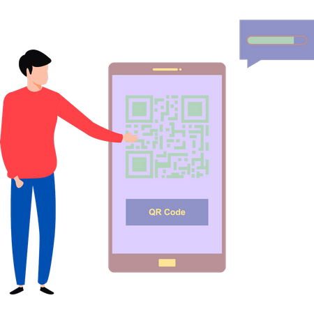 QR code loading on mobile  Illustration