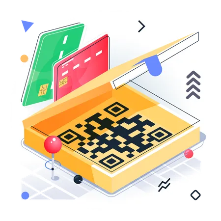 QR Code online payment Illustration