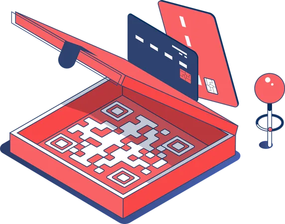 Pagamento por código QR  Ilustração