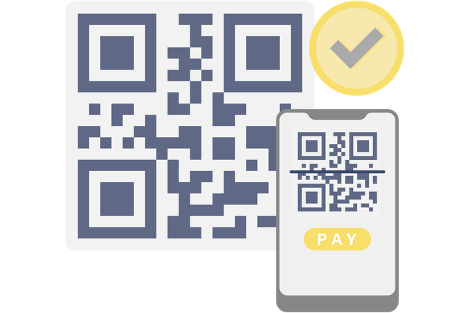 Pagamento por código QR  Illustration