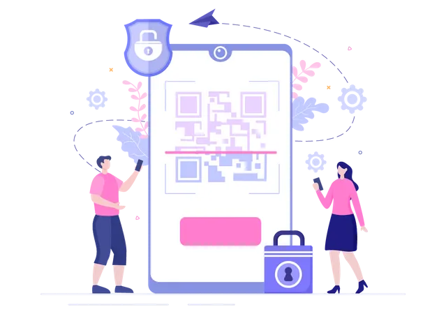 Pagamento por código QR  Ilustração