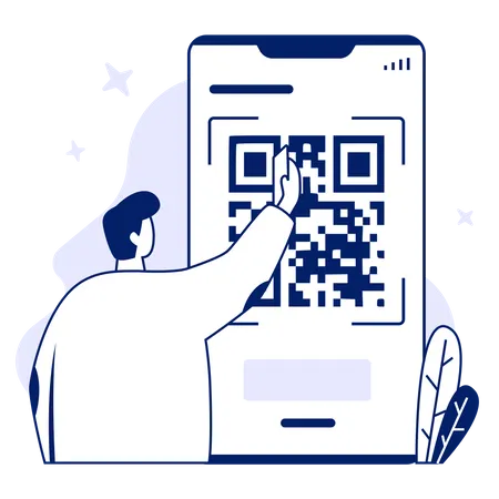 Pagamento por código QR  Ilustração