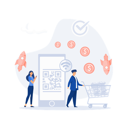 Paiement par code QR  Illustration