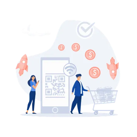 Paiement par code QR  Illustration