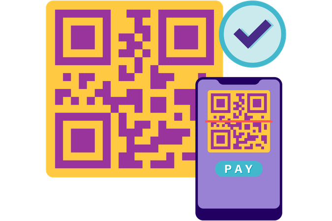 Paiement par code QR  Illustration