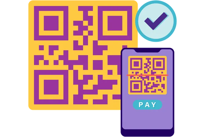 Paiement par code QR  Illustration