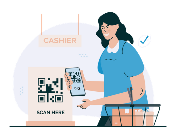 Paiement par code QR  Illustration