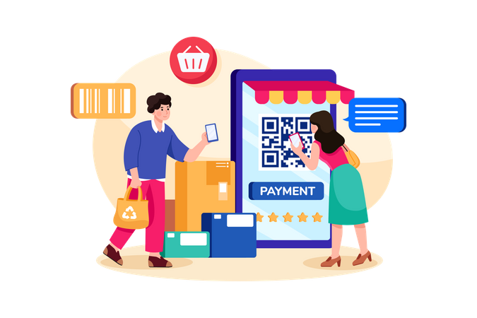 Paiement par code QR  Illustration