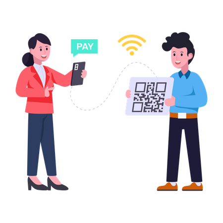 Paiement par code QR  Illustration