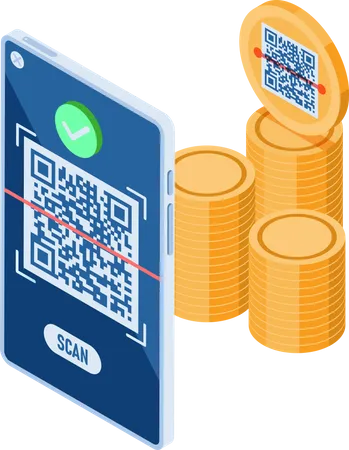 Paiement par code QR  Illustration