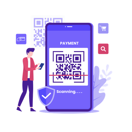 Paiement par code QR  Illustration