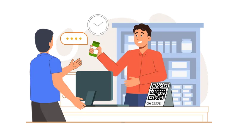 Paiement par code QR  Illustration