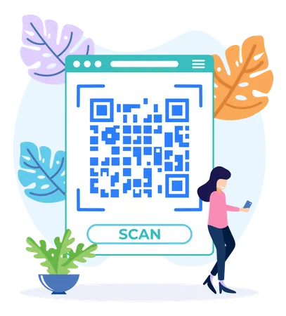 Paiement par code QR  Illustration