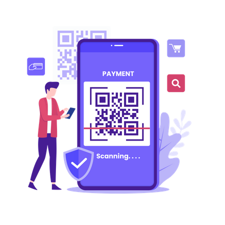 Qr Code Payment  Illustration