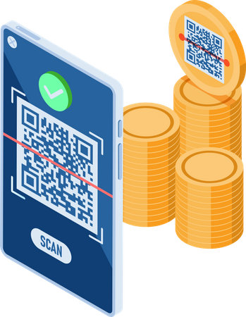 QR Code Payment  Illustration