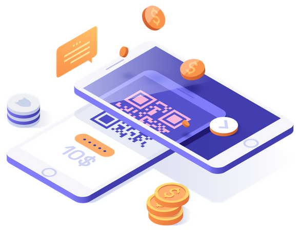 QR Code Payment  Illustration