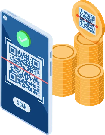 QR Code Payment  Illustration