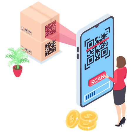 Qr Code Scan  Illustration