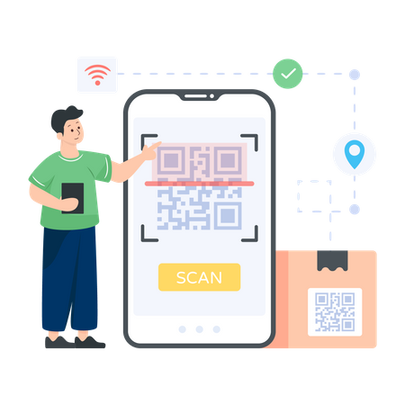 Qr Code Scan  Illustration