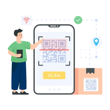 Qr Code Scan  Illustration